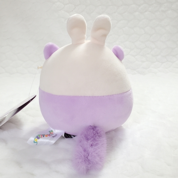 Javari Easter Squishmallows 5 Inch BNWT Purple Groundhog with Bunny Ears Plush - Picture 3 of 8